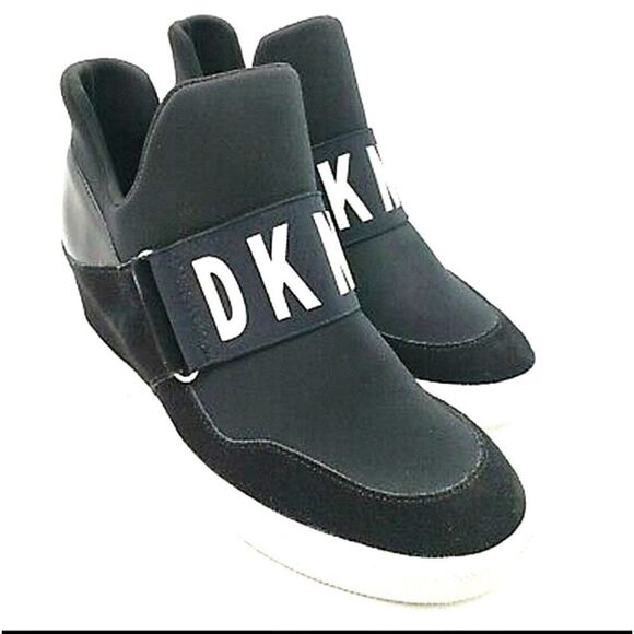 LIKE NEW DKNY PLATFORM COSMOS WEDGE SNEAKERS WOMEN’S SIZE 9 - Picture 1 of 13